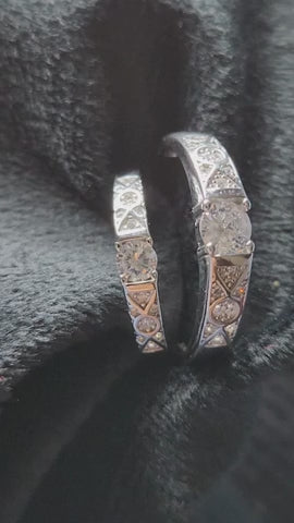 Silver Eternal Geo Sparkle Rings