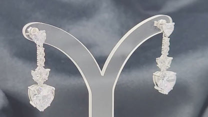 Silver Hearts of Radiance Drop Earrings