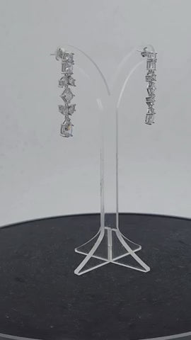 Silver Luna Cascade Drop Earrings