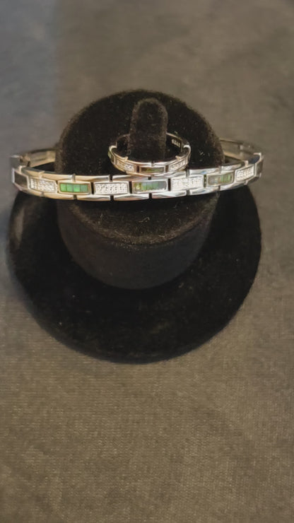 Emerald Link Royale Ring & Bracelet Set