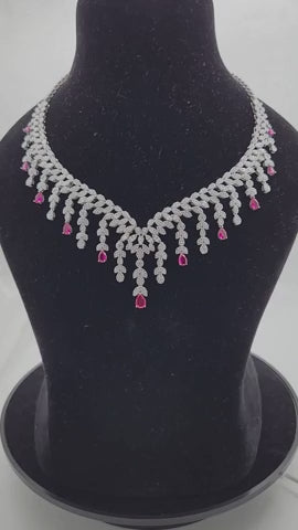 Crimson Cascade Zirconia Set