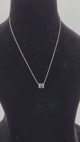 Classic Spark Square Silver Pendant
