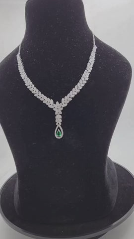 Emerald Leaf Grace Silver Set