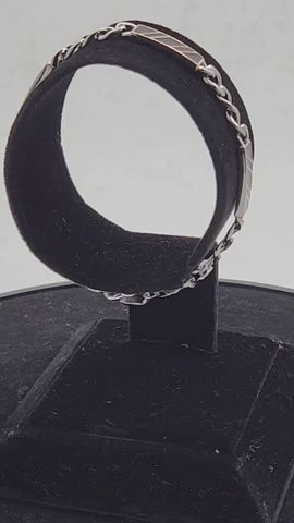 Strata Slash Link Men's Silver Bracelet