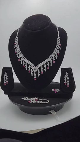 Crimson Cascade Zirconia Set