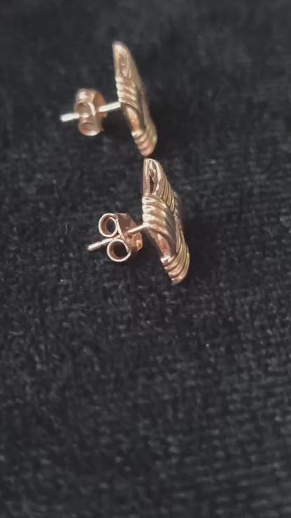 Woven Grid Gold Studs