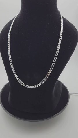Power Crest Curb Men's Silver Chain