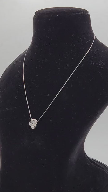 Shimmering Guardian Angel Silver Pendant