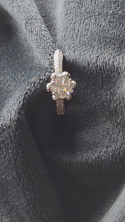Celeste Bloom Solitaire Silver Ring