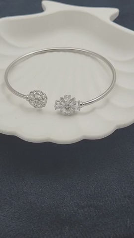Flora Radiance Silver Kada