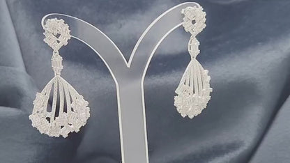 Silver Regalia Zirconia Cascade Earrings