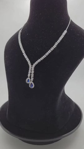 Sapphire Cascade Silver Set