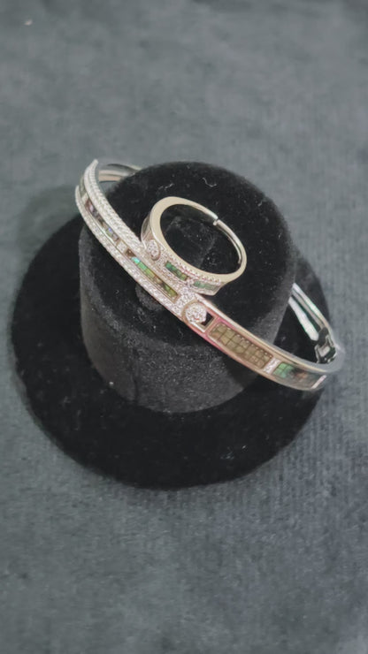 Emerald Grid Royale Ring & Bracelet Set